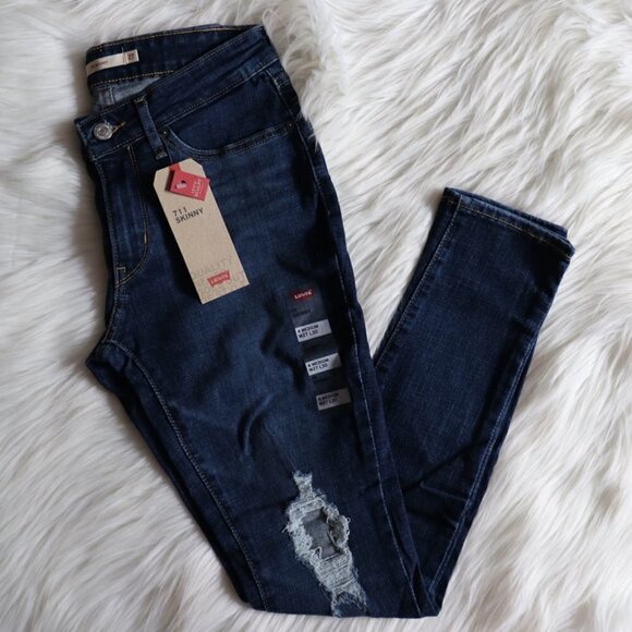 NEW Levi's Jeans Skinny Dark Wash Size 27 - Picture 3 of 8